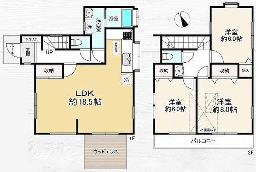 府中市朝日町1丁目の中古一戸建て（多磨駅・H-48408）の間取り図