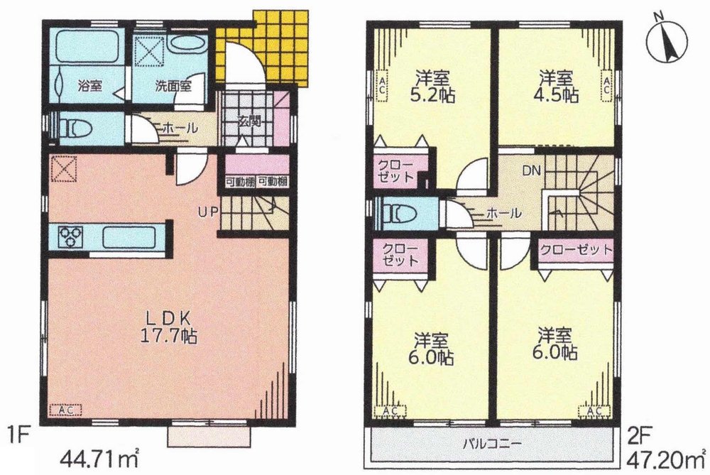府中市白糸台4丁目 新築一戸建て（武蔵野台駅・H-48423）の間取り図