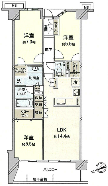 レーベン府中西府間取り