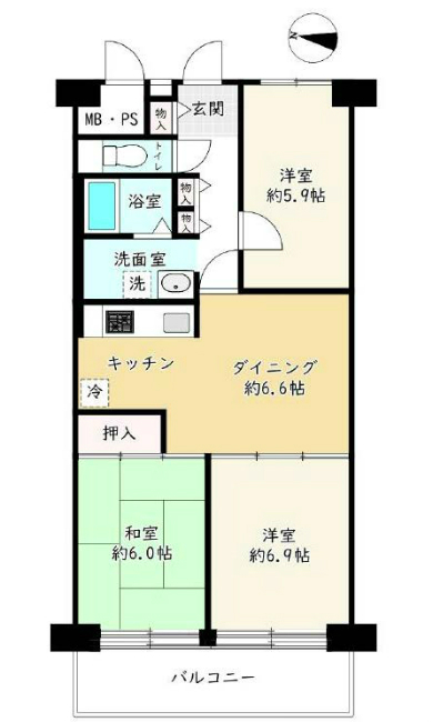 府中武蔵野ハイライズ間取り