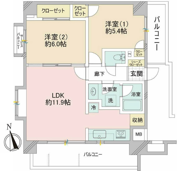 グレイスコート府中駅前間取り