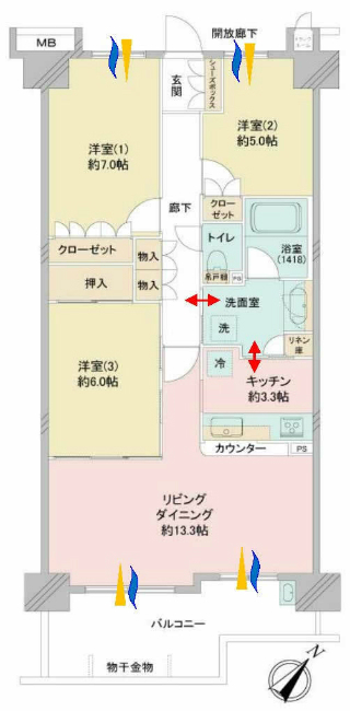 ルネファンタグラーレ府中是政間取り