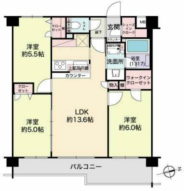 ベルジュール府中白糸台間取り