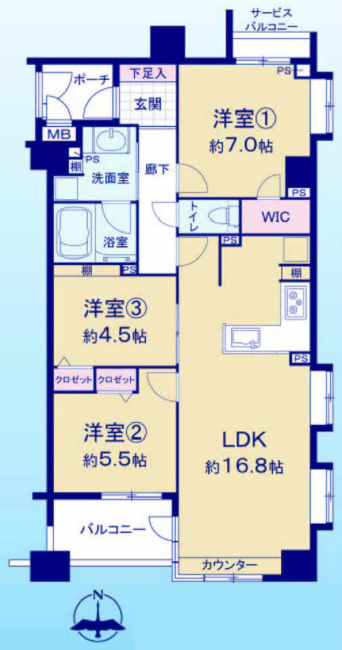 サンデュエル府中グランスクエア間取り