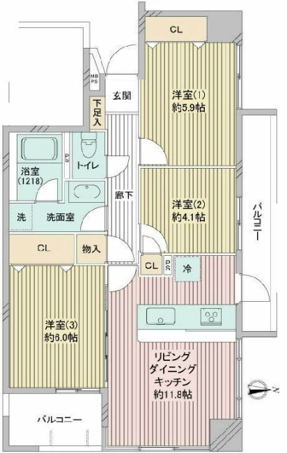 グランドメゾン府中間取り