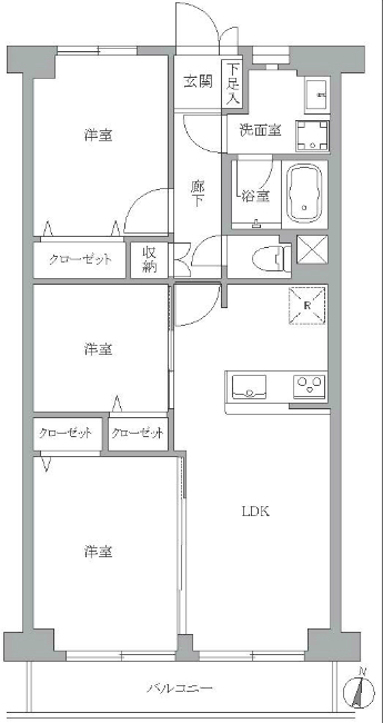 府中スカイハイツ間取り