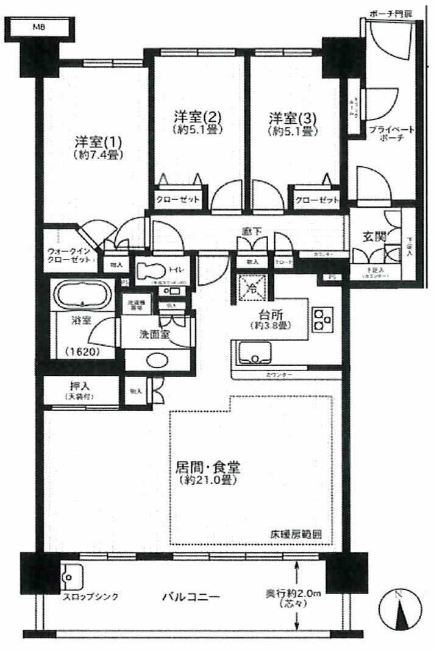 エフユニバース間取り