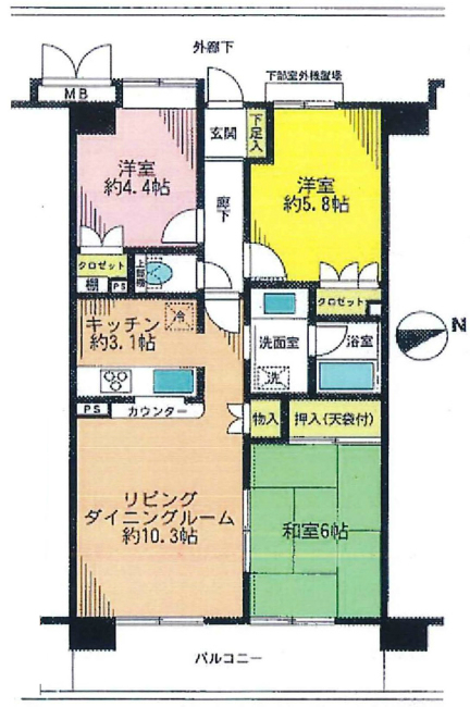 リーベスト府中多摩川間取り