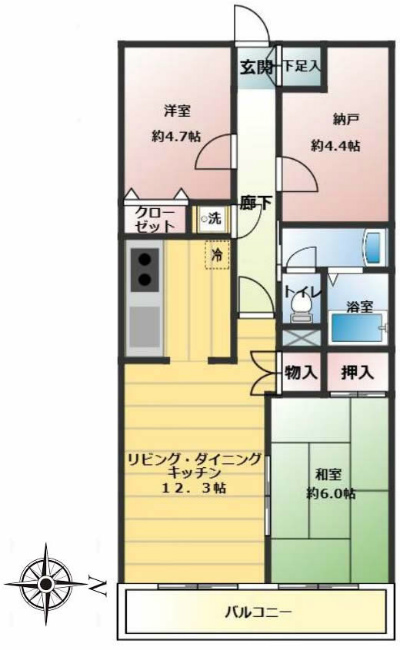 クレール府中間取り