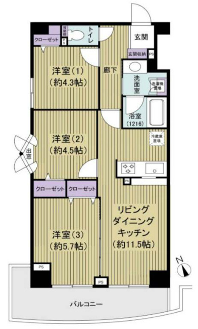 朝日パリオ国分寺間取り