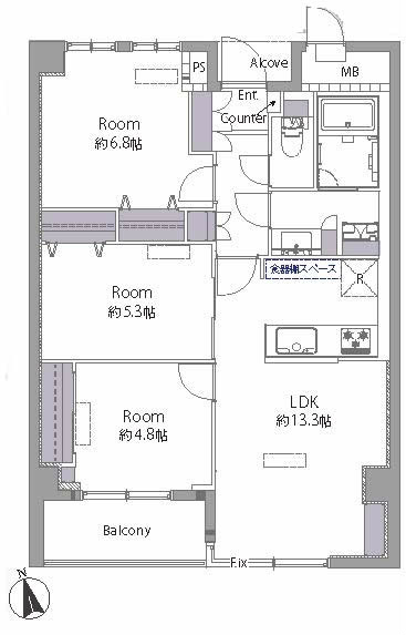デュオ府中間取り