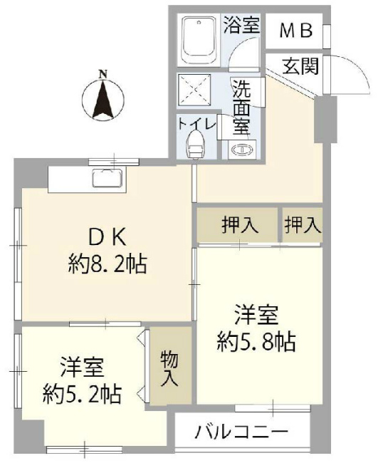 ヴェラハイツ第2東府中陣屋間取り