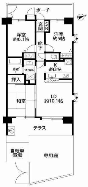ライオンズガーデン府中武蔵野台間取り
