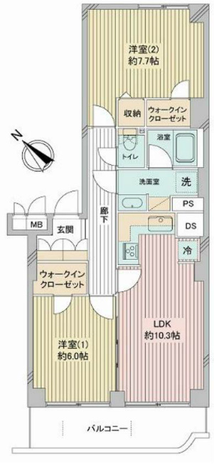 ニューライフマンション武蔵野台Ｅ棟間取り