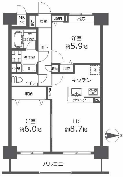 ライオンズマンション京王分倍河原間取り