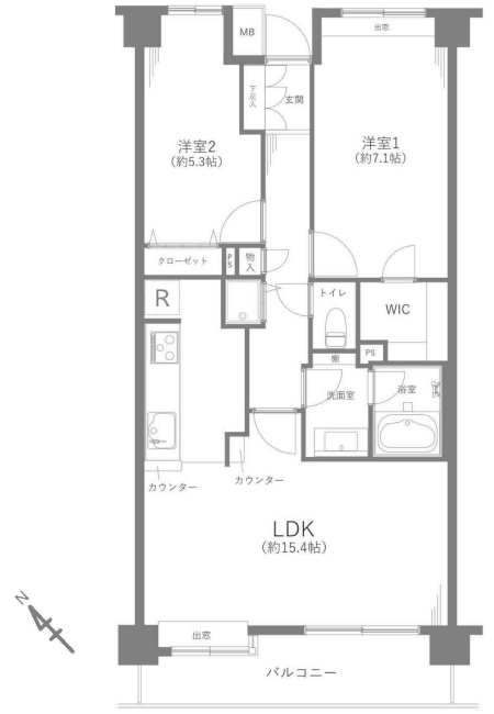 府中中河原パークホームズ間取り