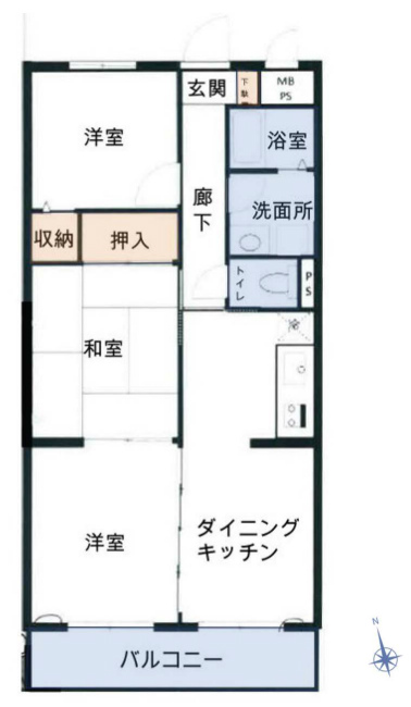 サンパレス西府中間取り