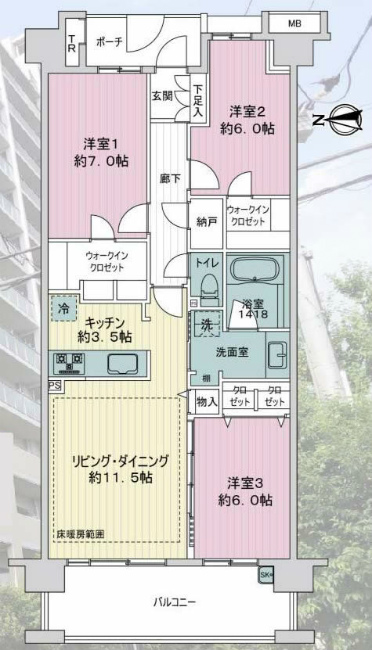 エフユニバース間取り