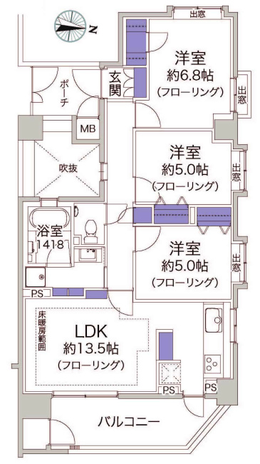 サンデュエル府中グランスクエア間取り