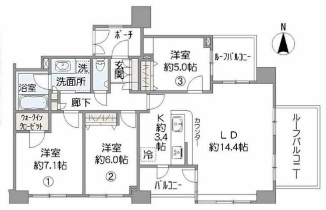 サンデュエル府中グランスクエア間取り