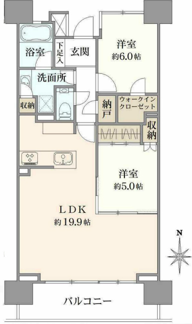 プラウドタワー府中寿町間取り
