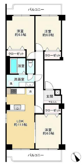 ニューライフマンション武蔵野台Ｃ棟間取り