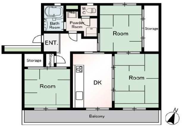 車返団地3街区(白糸台4)間取り