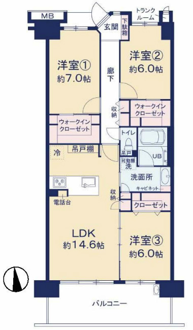 ラヴィラ府中多摩川間取り