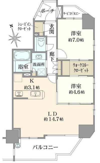 ラヴィドール府中サザンテラス間取り