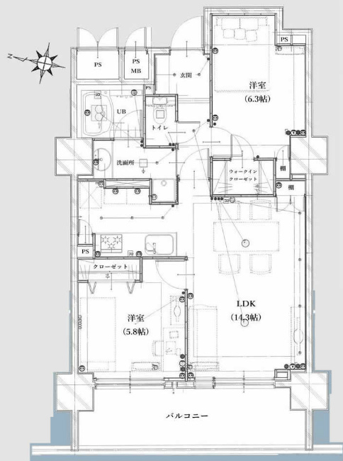 ライオンズステージ府中シティタワー間取り