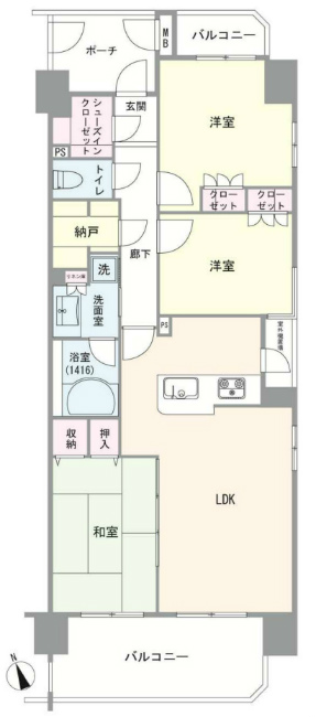 モアグランデ府中ヴェルナード間取り