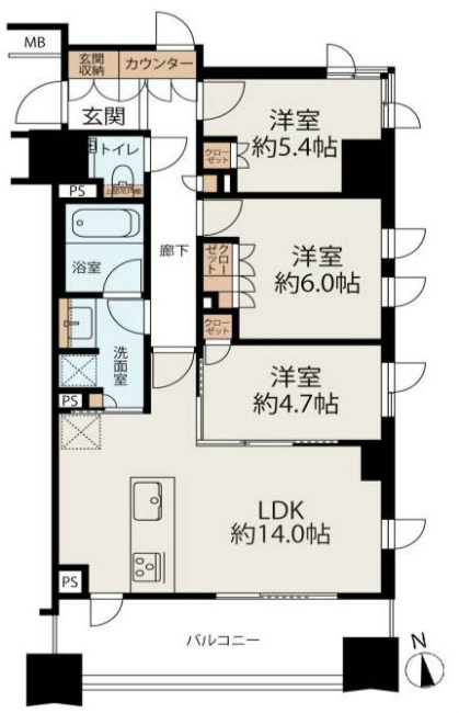 アトラスタワー府中間取り