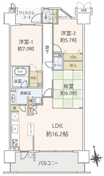 ラヴィラ府中多摩川間取り