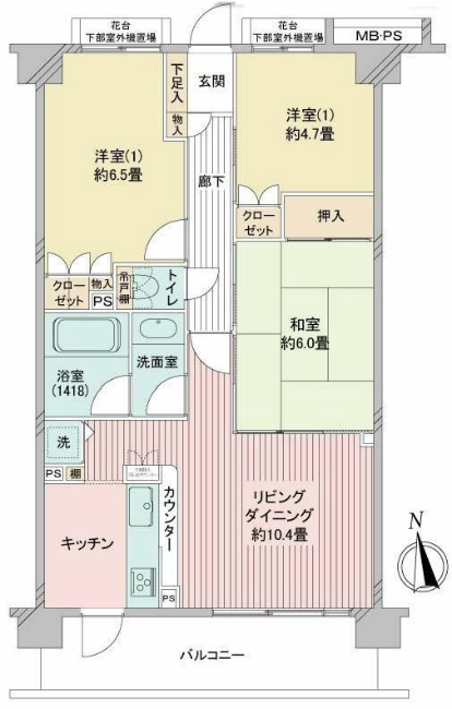 クリオ武蔵小金井南壱番館間取り