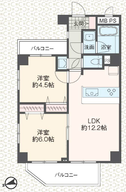 レーヴステージ府中緑町間取り