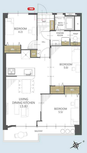 府中住吉町住宅2号棟間取り