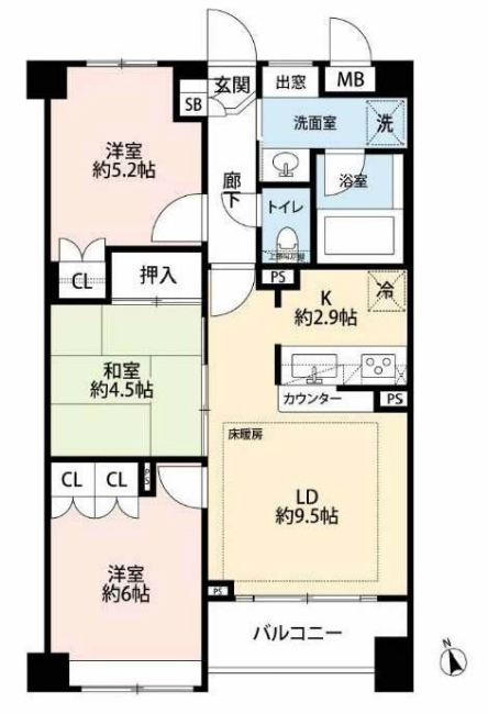 マイキャッスル府中中央間取り