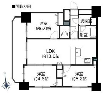 ベルジュール府中Ⅲ間取り