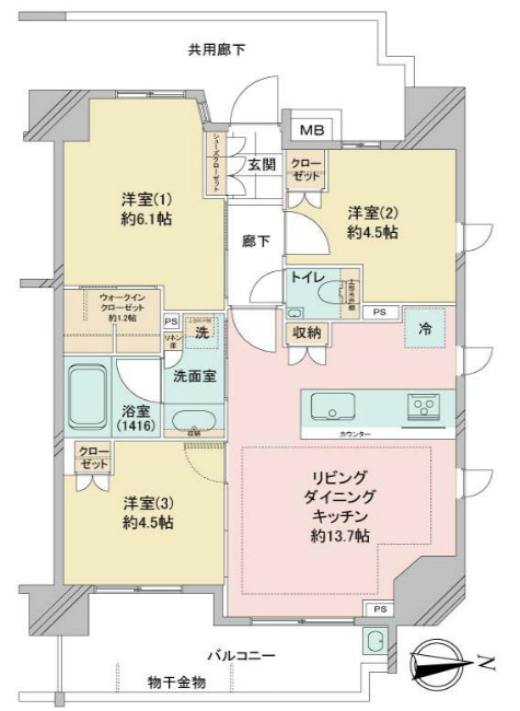 ガーラレジデンス府中宮西町間取り