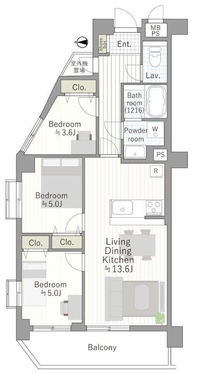 ライオンズマンション府中白糸台間取り