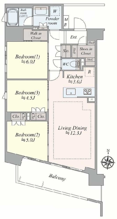 レーベン府中若松町DUASS間取り