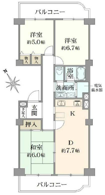 ニューライフマンション武蔵野台B棟（M-48355）の間取り図