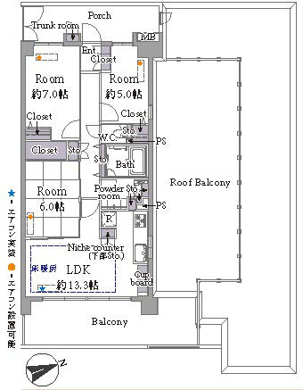 ラヴィラ府中多摩川（中河原駅・M-49301）の間取り図