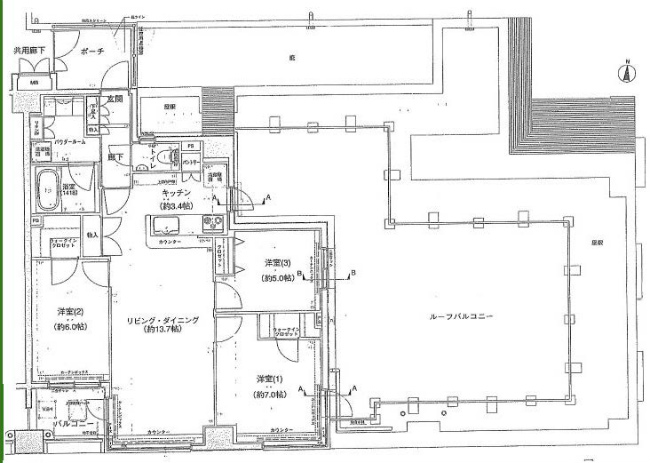 サンデュエル府中グランスクエア（分倍河原駅・M-49341）の間取り図