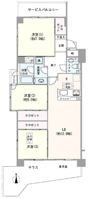 ダイアパレスリバーサイド府中是政（M-49371）の間取り図
