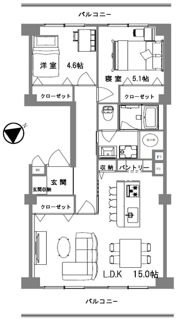 プライムむさしの台（武蔵野台駅・M-49896）の間取り図