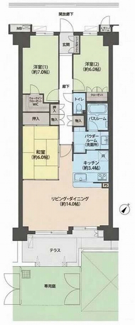 ルネファンタグラーレ府中是政（東府中駅・M-49933）の間取り図