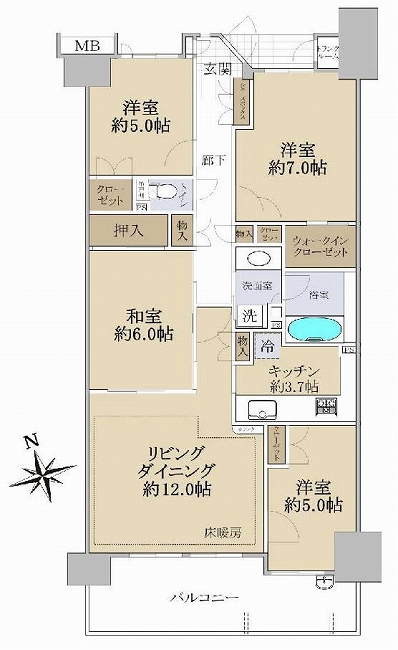 ラヴィラ府中多摩川（中河原駅・M-49954）の間取り図