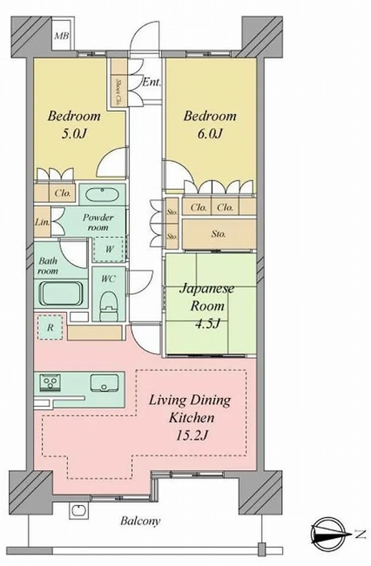ザミレニアムフォート府中御殿坂（府中本町駅・M-49961）の間取り図