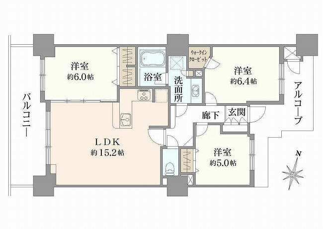 ライオンズステージ府中シティタワー（M-49964）の間取り図